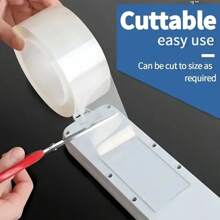 1pc Heavy Duty Double-Sided Tape - Reusable, Residue-Free, Strong Adhesive, Multi-Purpose, Removable & Washable, Suitable For Home, Office & Car! 2M Nano Double-Sided Tape, Transparent Traceless Double-Sided Adhesive Tape, Reusable & Waterproof Back To School