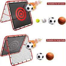 Double Sided Rebounder Net For Football Training Equipment Multi-Skills Rebounder Training Aid Target Soccer Goal Kickback Adjustable Practice Goalkeeper Coaching Rebound Net - Double-Sided Yellow - View 5