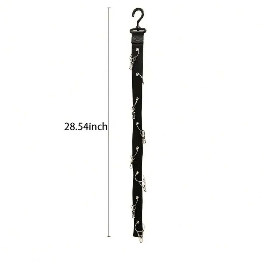 Organizador de almacenamiento de gorras de béisbol con clips, ocho clips, puede contener 16 gorras, perchero para gorras, perchero de almacenamiento de gorras - Negro - Ver 1