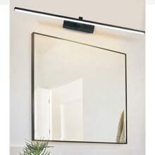1pc LED Rechargeable Wall Light, 5V2A USB Plug, Remote Control, Black 40/60cm Length Mirror Lamp, Tricolor Dimmable,Timing Funtion For Bathroom Living Room Bedroom Dresser