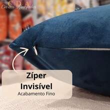 Rectangular Baguette Velvet Cushion Cover 30x65 Cm Quality Elegance Sophistication Invisible Zipper Easy To Wash Draped Front Plain Back Various Colors - 藏蓝色 - 查看 3