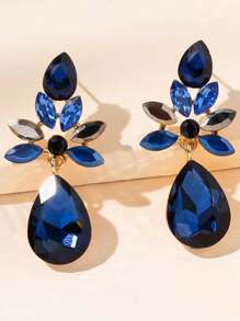 1 par de pendientes de aro con strass a la moda, de estilo coreano clásico europeo y americano, frescos y simples, elegantes de estilo barroco, producto de transfronteriza