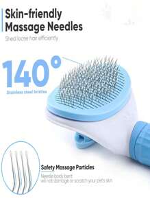 1 pièce Brosse d'épilation à clic unique, traitement rapide des poils d'animaux de compagnie, lavable et facile à transporter