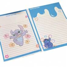 Disney Disney Stitch & Teddy Bear Envelope With Letter Paper Set, Stylish Student Handwritten Birthday Card & Romantic Greeting, Luxury Gift, School Supplies,Back To School