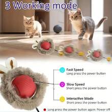 1 Rechargeable Cat And Dog Cache Toy Set - Interactive Rolling Balls Set For Exercise And Entertainment - USB/Battery Powered With Multiple Caps And Quick Action - Thermoplastic Rubber Material - Multicolor - View 7