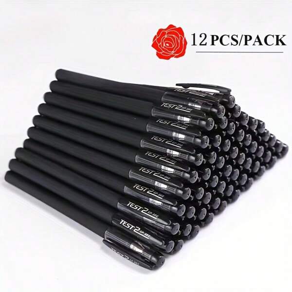 12/24 Stücke 0,5 mm schwarze Kugelschreiber für den Bürogebrauch, Unterschriftsstifte für den Geschäftsgebrauch, Kugelschreiber mit hochwertiger Tinte, geschmeidiges Schreiben, Gel-Kugelschreiber für das Büro/Prüfungen, Kugelschreiber als Schulbedarf, Schulanfang