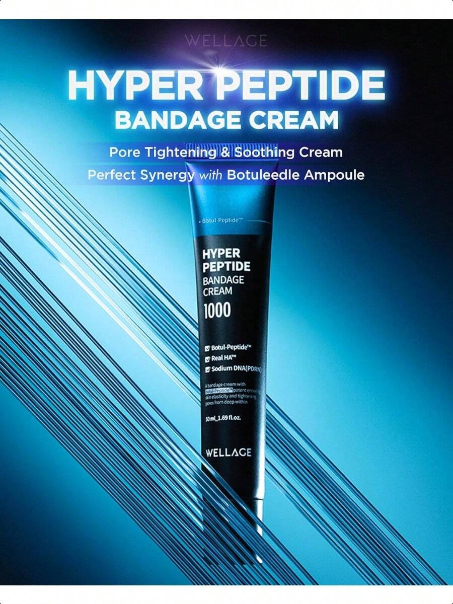 WELLAGE Hyper Peptide Bandage Cream 50ml/ 1.69 Oz - High-Peptide With Hypoallergenic Salmon DNA PDRN Panthenol Ceramide, Advanced Anti-Aging Korean Face Cream, Pore Elasticity, Plumping, Evens Texture - Hyper Peptide Bandage Cream 50ml/ 1.69 oz - View 1