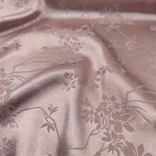 A Piece Of Jacquard Satin Fabric With Plum Blossom Patterns, Soft And Dark Jacquard Fabric, Is Exquisite And Elegant. It Is The Perfect Choice For DIY Handicrafts And Sewing
