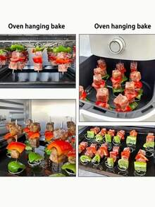 10pcs Stainless Steel BBQ Skewers For Grilling, Versatile Barbecue Needles, BBQ Sticks, Vertical Skewer Air Fryer Accessories, Oven Safe, , Rust-Resistant, Perfect For Outdoor Cooking, Home Barbecue, And Kitchen Supplies, Air Fryer Essentials, Spiral Handle Design, Rustresistant Needles, Grilling Accessories For Outdoor Grill, Perfect For Home, Outdoor, Holiday, Other Holiday Parties, Birthday Party Tableware - Multicolor - View 7