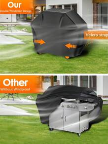 1pc 40-Inch (100cm) Grill Cover, ICOVER Waterproof Outdoor BBQ Gas Grill Small Gas Grill Cover, Polyester Easy Open/Close, Dust-Proof & Fade Resistant, Suitable For Weber Char-Broil Nexgrill, Adjustable Hem Drawcord, Black