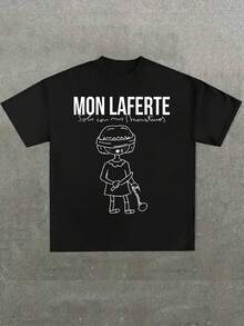 Black T - Shirt With Mon Laferte "Sola Con Mis Demonios" Album - Related Graphic - Black - View 1