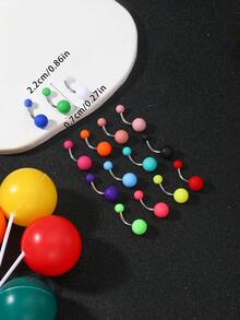 15 anelli per ombelico in acrilico colorato misto, in acciaio inossidabile ipoallergenico, design minimalista, pelle liscia, adatti per uso quotidiano, matrimoni, festa della mamma