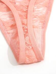 5pcs/Pack Women's Floral Lace Thong Panties, Sexy Low Waist Comfortable Breathable Underwear - Multicolor - View 8