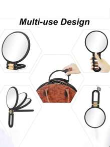 1PC Professional 30X Magnification Vanity Mirror | 360° Adjustable Handle & Foldable Base | Dual-Sided Travel Compact For Precision Makeup