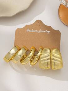 Ensemble de boucles d'oreilles en forme de C, style européen minimaliste et créatif