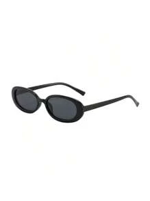1pc New Vintage Oval Small Frame Fashion Eyeglasses For Women, Stylish High-End Casual Street Photography Glasses Halloween For Summer Beach Vacation,Outdoor,Travel