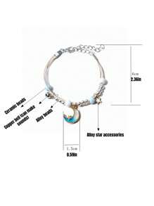 Dos pulseras hermosas con forma de estrella de mar y horario de Jiayu Ceramics, una pareja de pulseras, un regalo para tu ser querido. Las pulseras se pueden extender y contraer libremente en tamaño. Son perfectas para regalar a amigos, parejas, padres o como pequeños regalos para fiestas en verano