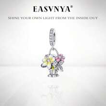 Easvnya Nueva serie de los talla grande vendidos de colgantes con castillo de plata y floral, diseño 3D exquisito y de moda, accesorios de joyería DIY adecuados para pulseras y collares, encantador y de moda para mujer, para uso diario u ocasiones especiales, excelente como regalo de San Valentín o cumpleaños