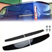FOR  TRANSIT CUSTOM 2012-2020 GLOSS BLACK REAR TWIN BARN DOOR ROOF SPOILER - Black - View 9