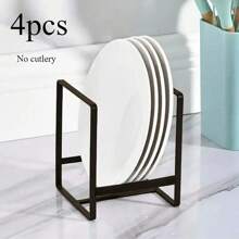 4pcs/Set Kitchen Organizer Rack For Utensils, Dish Rack, Bowl Rack, Drainer Rack, Iron Rack, Practical Shelf
