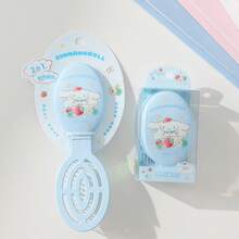 MINISO 1pc Characters Strawberry Series Portable Folding Mirror Comb From Three Colours Mixed Suitable For Normal Hair Daily Grooming Perfect For Travelling And Outings,Back To School,Travel Holiday Essentials,Hair Accessories For Women - Blue - View 5