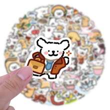 105pcs Simple Line Drawing Puppy Decorative Stickers, Cute & Fun Style, Applicable For Laptop DIY, School Season