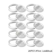 10/20PCS Canning Lids Leak-Proof Split-Type Regular/Wide Mouth Mason Jar Lids Tinplate Jar Caps Storage Bands