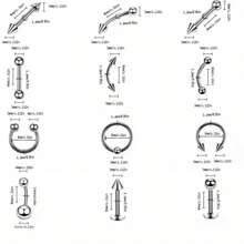 100 pièces Lot de bijoux de perçage, Anneau de nez 14G 16G 20G, Labret de lèvre, Anneau de langue, Boucle d'oreille cartilage en acier inoxydable, Accessoires de piercing corporel Barbell