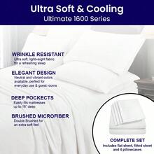 6-Piece Luxurious Super-Soft Bedsheet Set With Deep Pockets -  Friendly, Breathable, Wrinkle Free, Machine Washable - 白色 - 查看 5