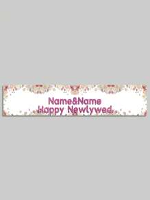 1pc Customizable Bride & Groom Name Backdrop, Wedding Party Outdoor Decoration Banner, Celebration Props