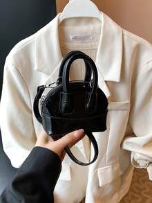 1pc INS Style Fashion Girls Mini Crossbody Bag, 2025 New Cute Candy Color Conch Bag With Lychee Pattern PU, Suitable For Daily Use - Oil Leather Handbag - View 17