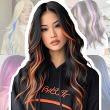 12 Pcs Pink Hair Extensions 22 Inch Straight Colored Hair Colorful Clip In Extensions Highlight Party For Kids Girls And Women Gift(Pink,26)