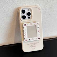 1 件 GUCADI 极简奶油白纯棕色英式+法式玻璃镜架+海星贝壳珍珠串法式全包裹软壳 适用于苹果 16/15/14/13/12/11 系列，时尚配挂绳 - 白 - 查看 8