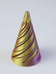 1pc Multi-Size Double-Sided Spiral Cone 3D Printing Decompression Spin Toys, Spiral Stereo Structure Decor, Perfect Gift For Christmas, Birthday Party - Multicolor - View 21