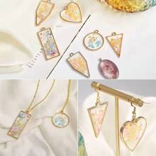 Kit de 10 piezas / 80 piezas de aros abiertos para resina epoxi UV, marcos huecos colgantes, moldes de joyería de aleación para fundir resina, surtido de encantos de marco geométrico para hacer collares y pendientes, suministros para pequeños negocios
