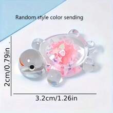 10 pièces Pendentif de tortue de mer lumineux et pailleté, breloques à thème anime sous emballage opaque en acrylique, convient pour créations de bijoux, colliers, boucles d'oreilles, porte-clés, décoration intérieure et extérieure, sans alimentation électrique, idéal pour Noël, Pâques, Thanksgiving, décoration de tortue de mer