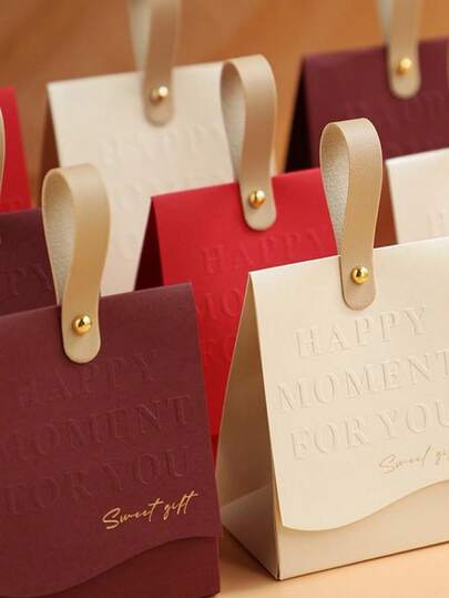 30 Peças Caixas de Presente de Casamento Brancas e Cor de Champanhe, Sacos de Doces para Noivado e Casamento