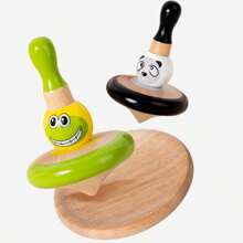 Wooden Fun Spinning Top Set, Packaged In A Colorful Box, With Cartoon And Funny Patterns, Bright Colors, And An Extended Handle For Easy Grip. Rotate The Top To Exercise Fine Hand Movements, Allowing Multiple People To Play. Interactive Games, Suitable Gifts For Children's Day And Halloween!