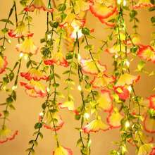 1 件百合花吊灯 LED 灯，藤蔓花枝适用于墙壁、壁炉、室内装饰、婚礼氛围、花卉装饰灯 - 暖白色 - 查看 2