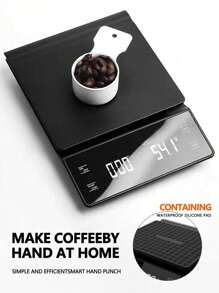 1 pieza Balanza digital LED para el hogar con temporizador, base impermeable, escala para cocina/hornear, pesar vegetales y frutas, botón táctil para cambio de unidades, para pesar té, utensilio de cocina (Pilas no incluidas) [Nueva Oferta de Cocina de Año Nuevo]