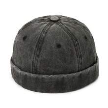 Gorra sin visera estilo vaquero lavado vintage de unicolor ajustable, sombrero redondo de algodón al estilo hip hop - Multicolor - Ver 16