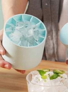 1 Pc Blue Silicone Portable Ice Mold, Easy Release Silicone Ice Cube Mold, Holds Up To 60 Ice Cubes