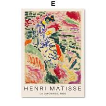 1pc/3PCS Vintage Abstract Matisse Exhibition Mid Century Landscape Posters Prints Wall Art Canvas Painting Picture Living Room Home Decor Frameless Vintage Frame Vintage