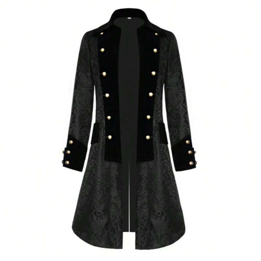 Veste Style Médiéval Européen Mi-longue Pour Homme - Imperméable, Look Rétro Et Gothique, Pour Costumes Et Plein Air