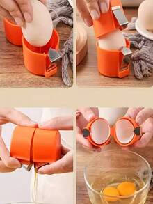 红色/橙色/粉色 Kitchen Craft 2025 开蛋器，煮蛋器，手动不锈钢蛋壳破碎器。鸡蛋块分离器，手持式蛋壳破碎工具，适用于烹饪服务。鸡蛋壳去除器