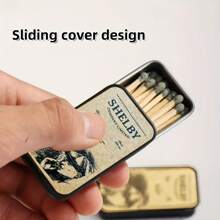 1pc 58mmx33mm Vintage Iron Matchbox Cigarette Case, Retro Distressed Metal Slide Lid Design, Antique Faux Leather Texture Collectible Tin Box, Father's Day Gifts/Men's Fashion Accessories/Smoker Essentials 2025 (2.28"X1.3" Pocket Size, Rustproof Coating, Christmas Stocking Stuffer)