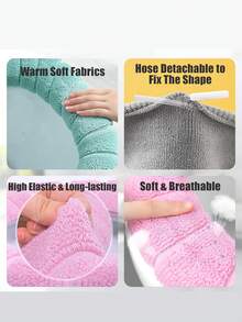 Toilettendeckel, Badezimmer Weicher Dicker Wärmer mit Druckknöpfen Fixierte Dehnbare Waschbare Faser Tuch Toilettendeckel Abdeckungen Pads Einfache Installation & Reinigung