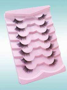 Rikuaild Half Lashes 7 par miękkich naturalnych delikatnych rzęs kocie oko narzędzie do makijażu cienki czarny pasek sztuczne rzęsy przedłużanie
