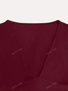 Top ajustado de manga larga con cuello en V, capa base de estilo elegante, nueva colección primavera/verano