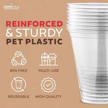 Durameg Large Party Plastic Cups With Dome Lids 12 Oz Count - Disposable Cups - 1 - View 6